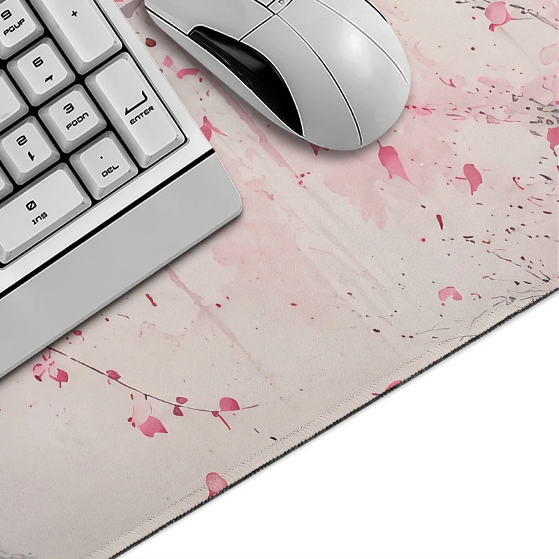 Mouse Pad Gaming Sakura Tree Ink Calligraphy printon demand HD New Mousepad XXL Office Natural Rubber Gaming laptop Table Mat