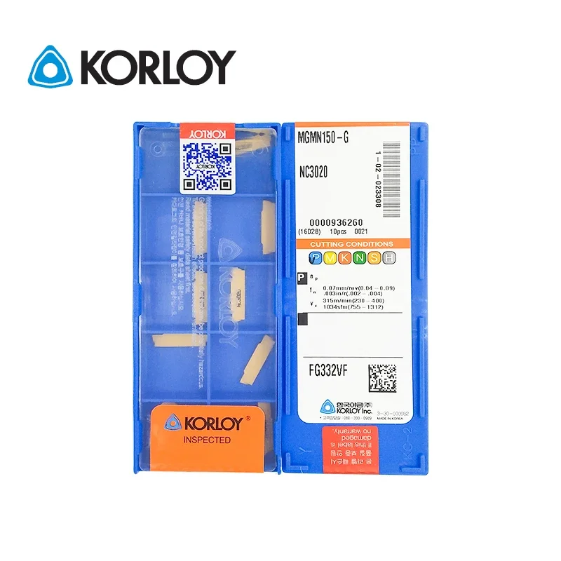 

10pcs KORLOY 100% Original MGMN150-G NC3020 NC3030 NC3120 PC5300 PC9030 HO1 Multi Grooving Face Grooving Carbide Turning Inserts