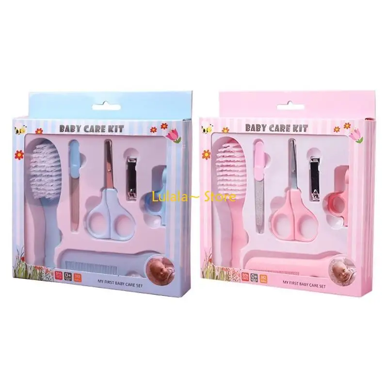 Y4QA Infant Safety Care Set Infant Trimmer Set Baby Healthcare Include Brush Comb Nasal Clip File