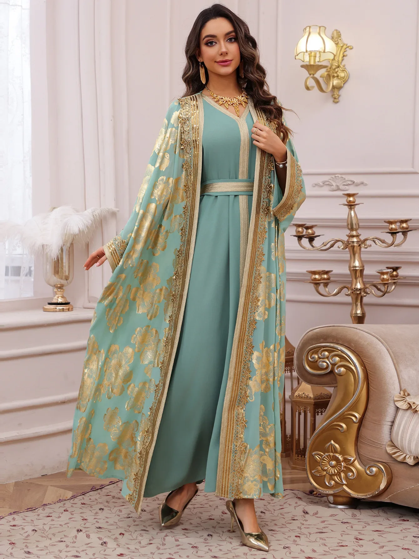 Eid femmes Robe musulmane Abaya broderie fête Jalabiya Ramadan robes longues Abayas robes Largos caftan arabe longue Robe 2025