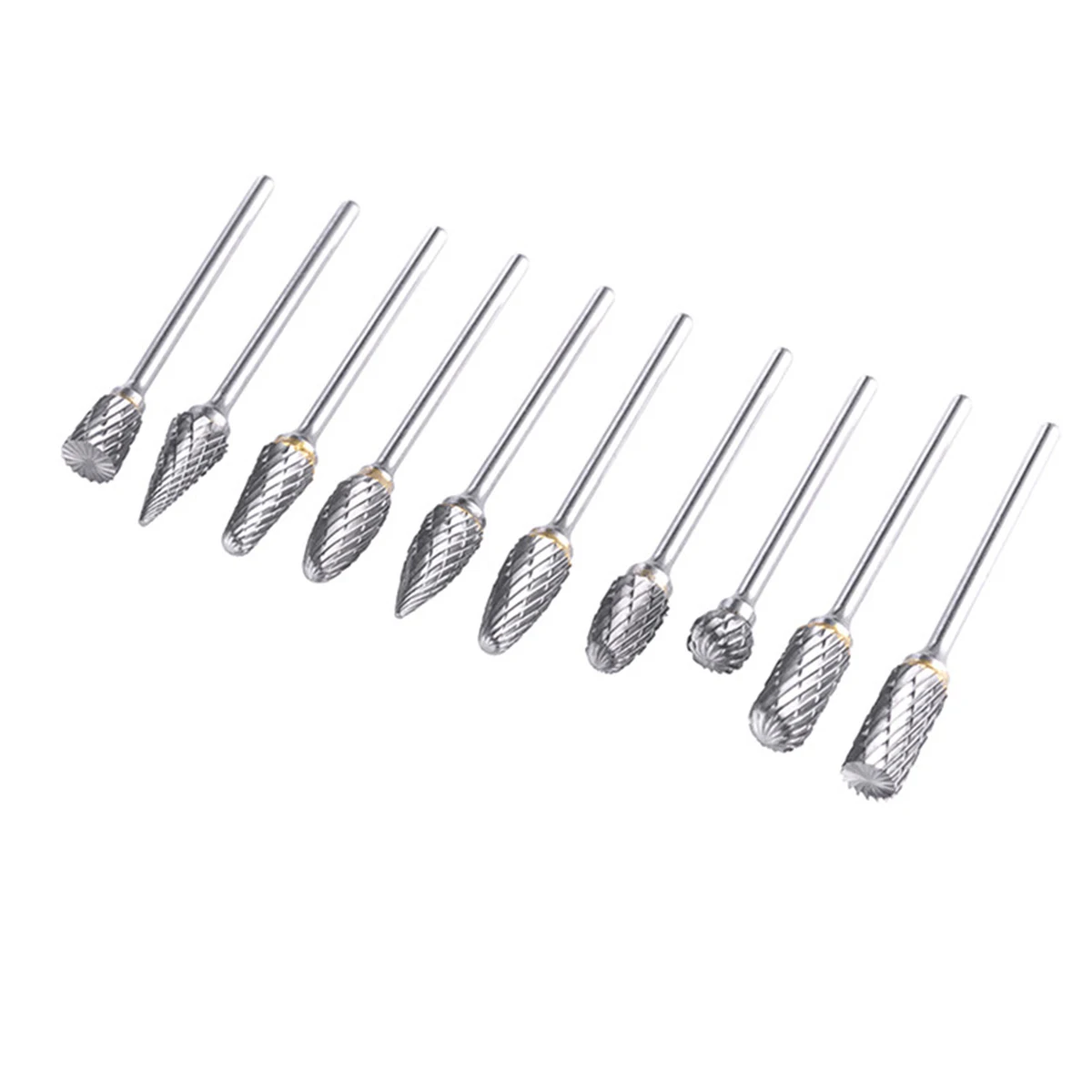 Forets en carbure de tungstène pour sculpture sur pierre et bois, 20 pièces, fraises rotatives pour sculpture, outils torsadés à Double coupe pour Dremel rotatif