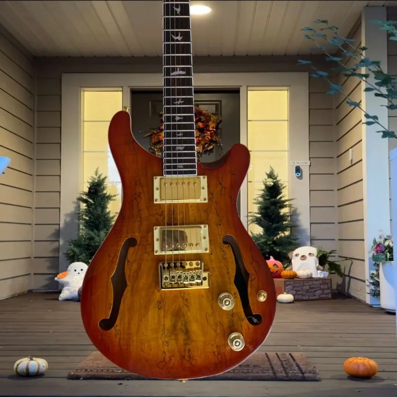 PRS SE Hollowbody II Electric Guitar LT Humbucker Fixed Bridge 3 Color Sunburst Flame Maple Top Jazz Rock Blues Collector