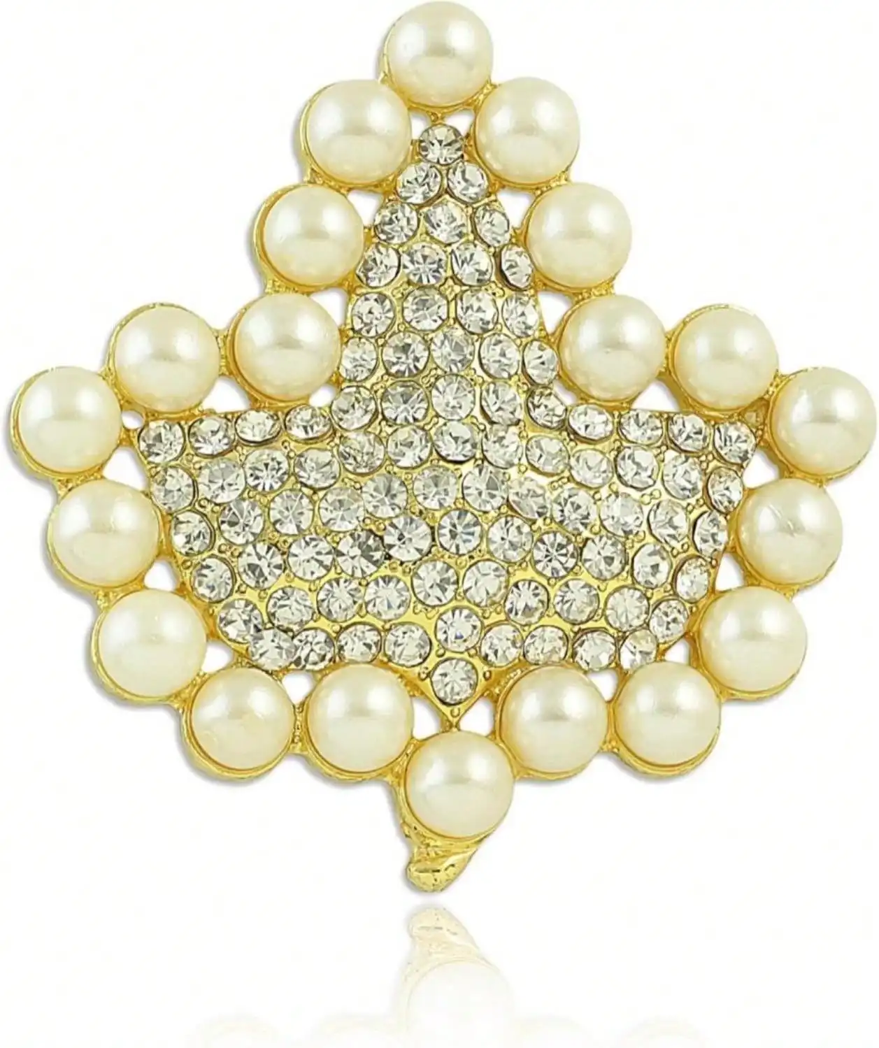 

Divine Nine Depot Sparkling Faux Pearl And Rhinestone Ivy Brooch