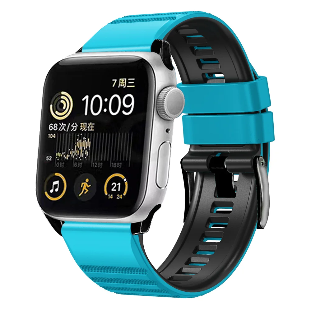 Cinturino in Silicone traspirante per Apple Watch Ultra 2 cinturino da 49mm per cinturino per Apple Watch Series 9 8 7 SE 6 45mm 44mm 42mm