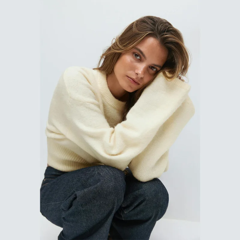 

Brown Ribbed Knit Sweater Cardigan For Women O Neck Long Sleeve Fitted Top Clothing New Knitwears Fall White Winter Black Blue