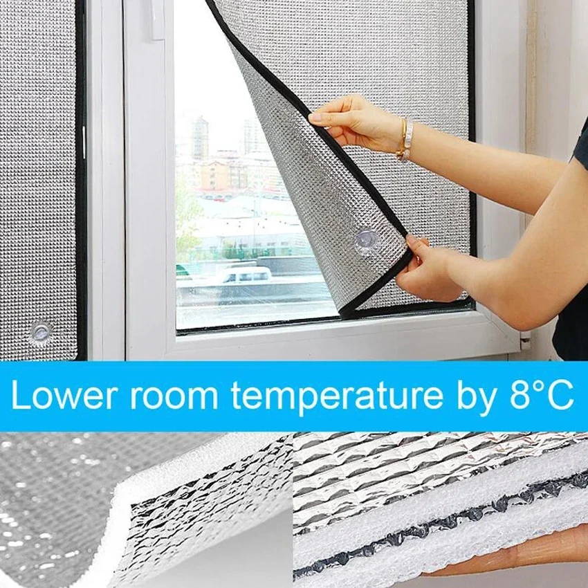 1 Pc Aluminum Foil Shading Film Anti UV Sunshade Office Glass Insulation Film Room Window Heat Insulation Cotton Sun Protection