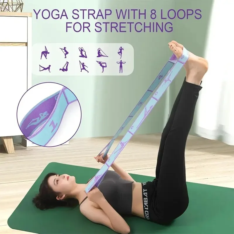 Flexible Stackable Yoga Stretching Belt Medium Tension Pilates Resistance Band for Dance Yoga Pilates Gym