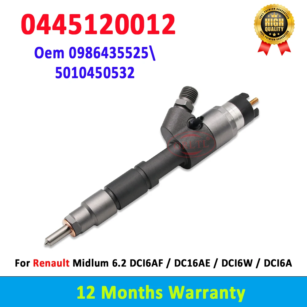 

ORLTL 0445120012 Diesel Fuel Injector Nozzle 0 445 120 012 5010450532 New 0445 120 012 0986435525 For Renault Premium/Midlum