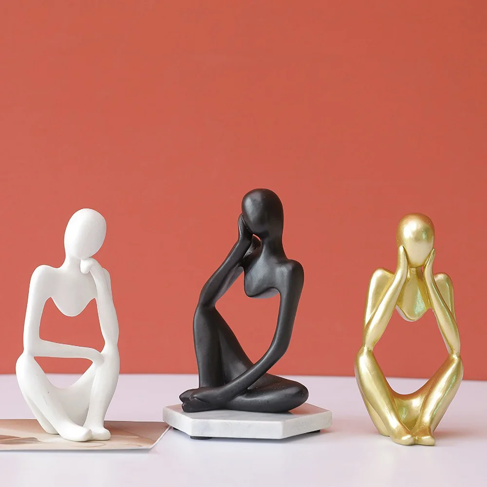 Modern Minimalist Resin Sculpture, Relaxed Character Statue Personalized Custom Name Home Desk Decor