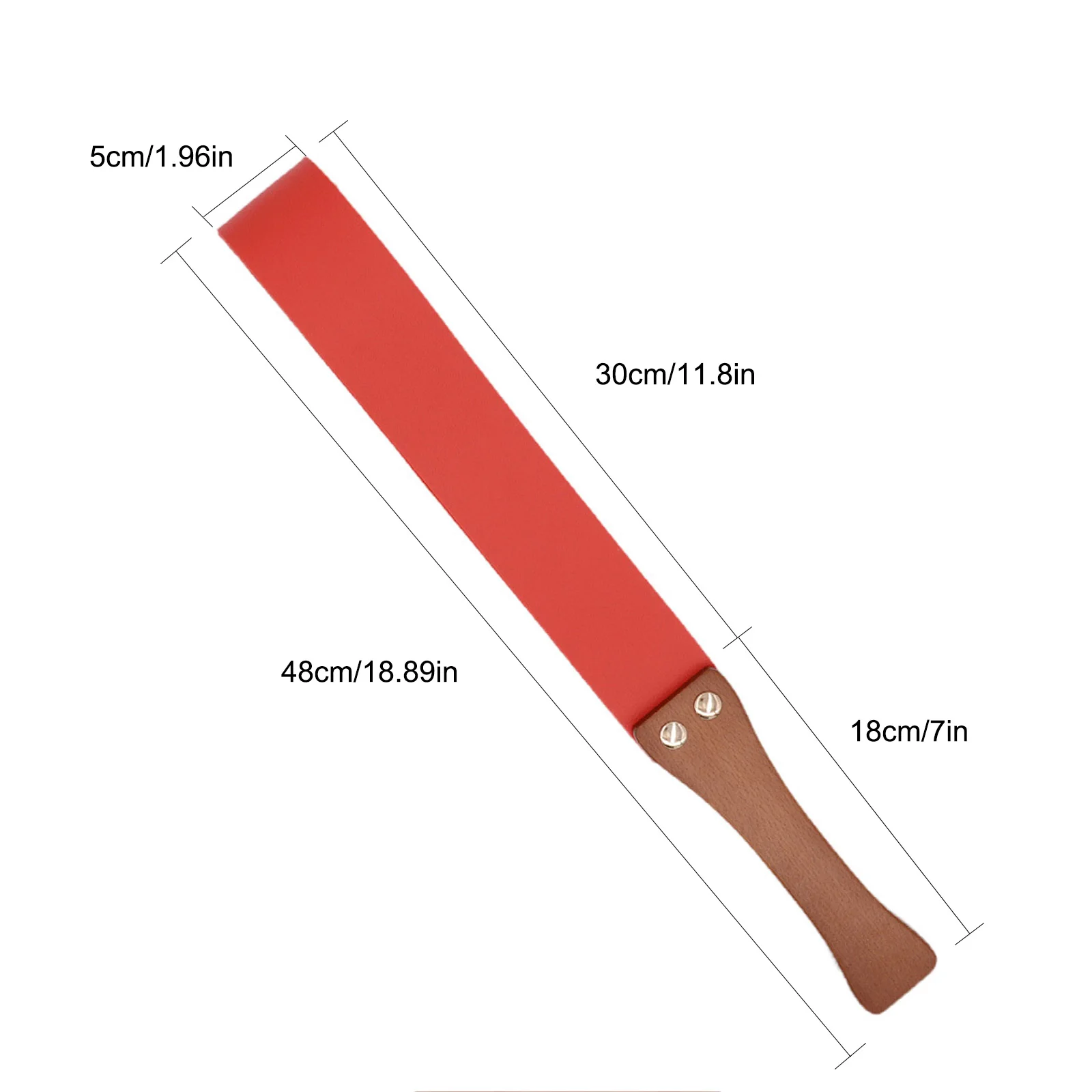 AntiSlip Wooden Handle Leather Paddle, Two Layers of PU Leather, Non Slip Solid Wood Handle, Suitable for Riding Crop for Horses