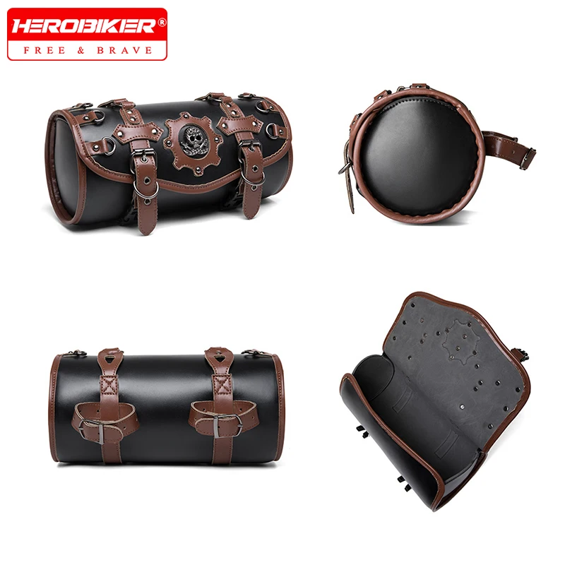 

New Punk Retro Motorcycle Hanging Bag Motorcycle Outdoor Riding PU Bag Hanging Accessory Device Tool