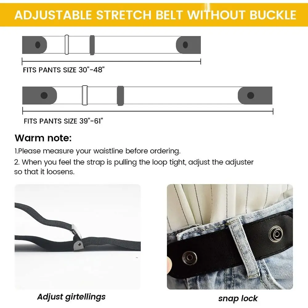 Hot Unisex Elastic Belt Adjustable Invisible Invisible Belt Elastic Without Buckle Women Belt for Jeans Trousers Dress