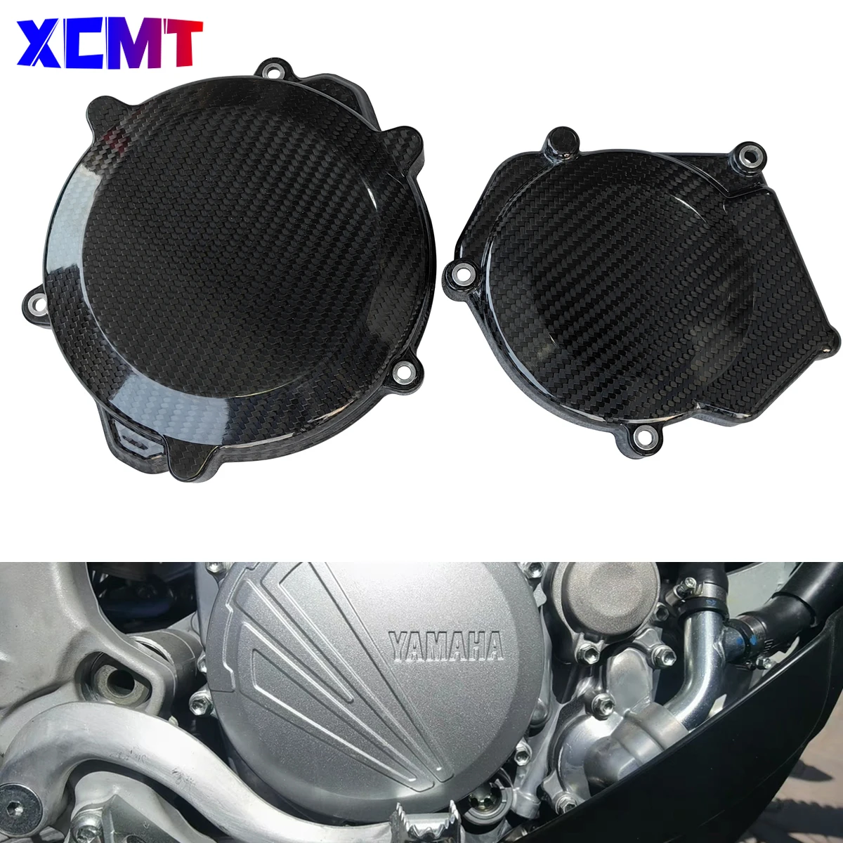 

Motorcycle Clutch Protector Ignition Guard Carbon Fiber Engine Cover For YAMAHA YZ250 YZ250X YZ 250 250X 2016-2020 2023 2024