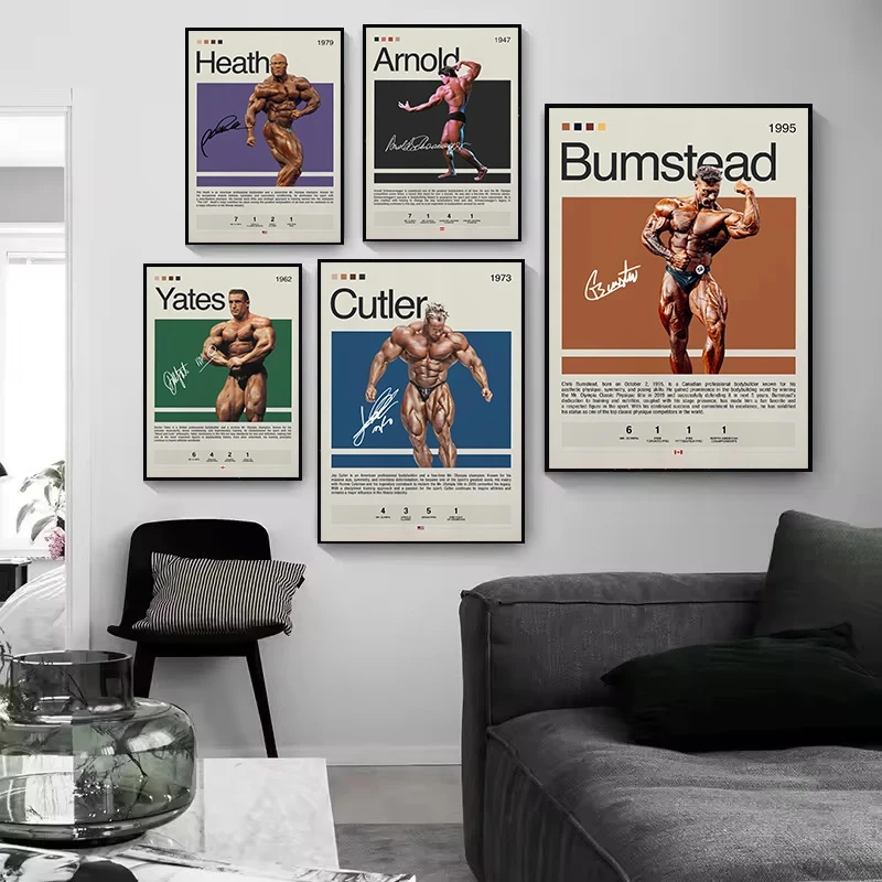 Minimalist Famous Bodybuilder Bumstead Coleman Motivational Gym Fitness Poster Canvas Painting Wall Art Pictures Home Decor