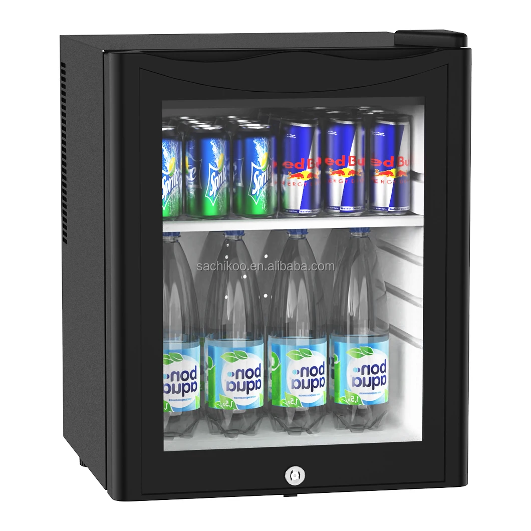 

25-литровый бесшумный мини-холодильник для гостиничных номеров с термоэлектрическим охлаждением и стеклянной дверцей