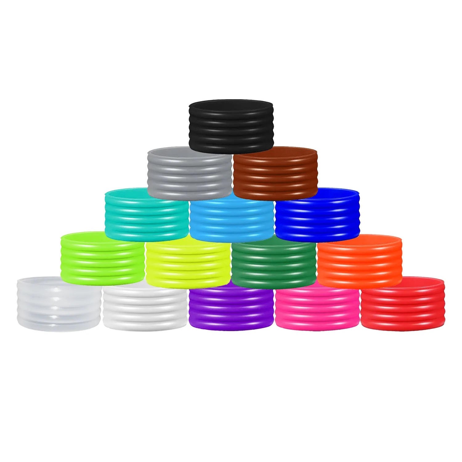 

2 PCS Tennis Racket Grip Tape/Pickleball Paddles Overgrip/Squash Silicone Ring Grip Bands - Rubber Ring, 15 Colors Available