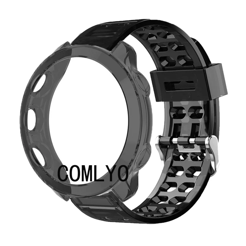 For Garmin Forerunner 55 Watch Case Protective Cover Shell Forerunner55 Strap TPU Clear Soft Bracelet Band