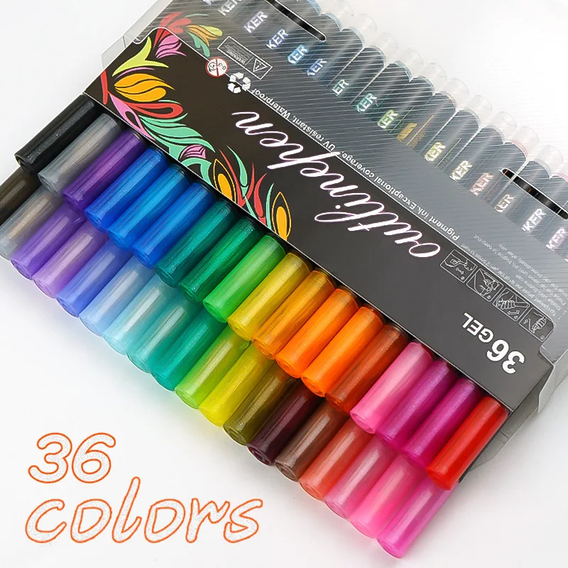 8/12/24/36/48 Farben Doppellinie Umrissstift Konturstift Traumblitzstift Metallfarbmarker DIY Handbuch fluoreszierender Marker