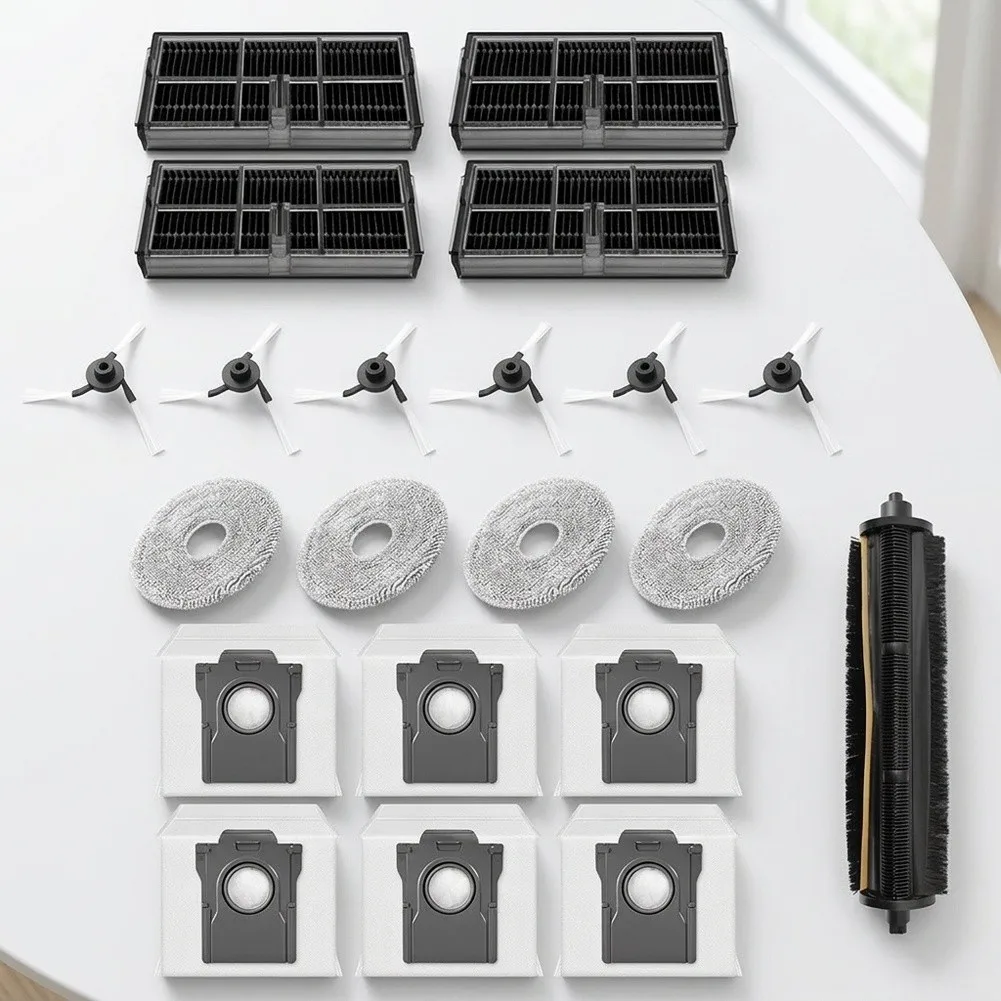 21Pcs Replacement Kit For MOVA For P50 Pro For Ultra For P50 PU Robot Vacuum With for tricut Brush Dust Bags Mop Pads Side