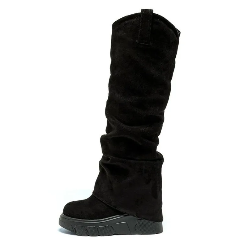 

Женские сапоги до колена на каблуке 10 см, ботинки на платформе, ботильоны, весна-осень-зима, теплые удобные ботинки на танкетке, ботильоны