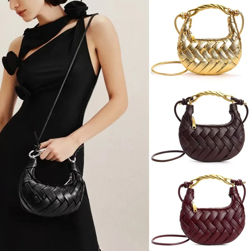 

Женская сумка через плечо из мягкой искусственной кожи, плетеная повседневная сумка для покупок, винтажная тканая сумочка с металлической ручкой, кроссбоди для женщин