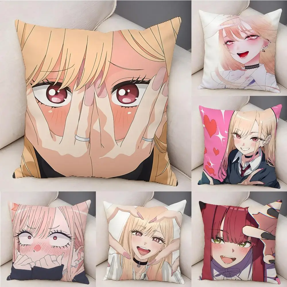 Hot Anime My Dress Up D-Darling Cushion Cover Plush Decorative Pillow Case With Hidden Zipper Fashion Room Decor For Home