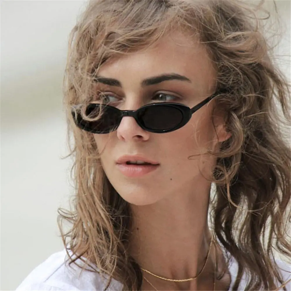 Retro Oval Sunglasses Small Frame Sunglasses Women Jelly Color Sunglasses Gothic Sun Glasses for Men Streetwear Summer Eyewear