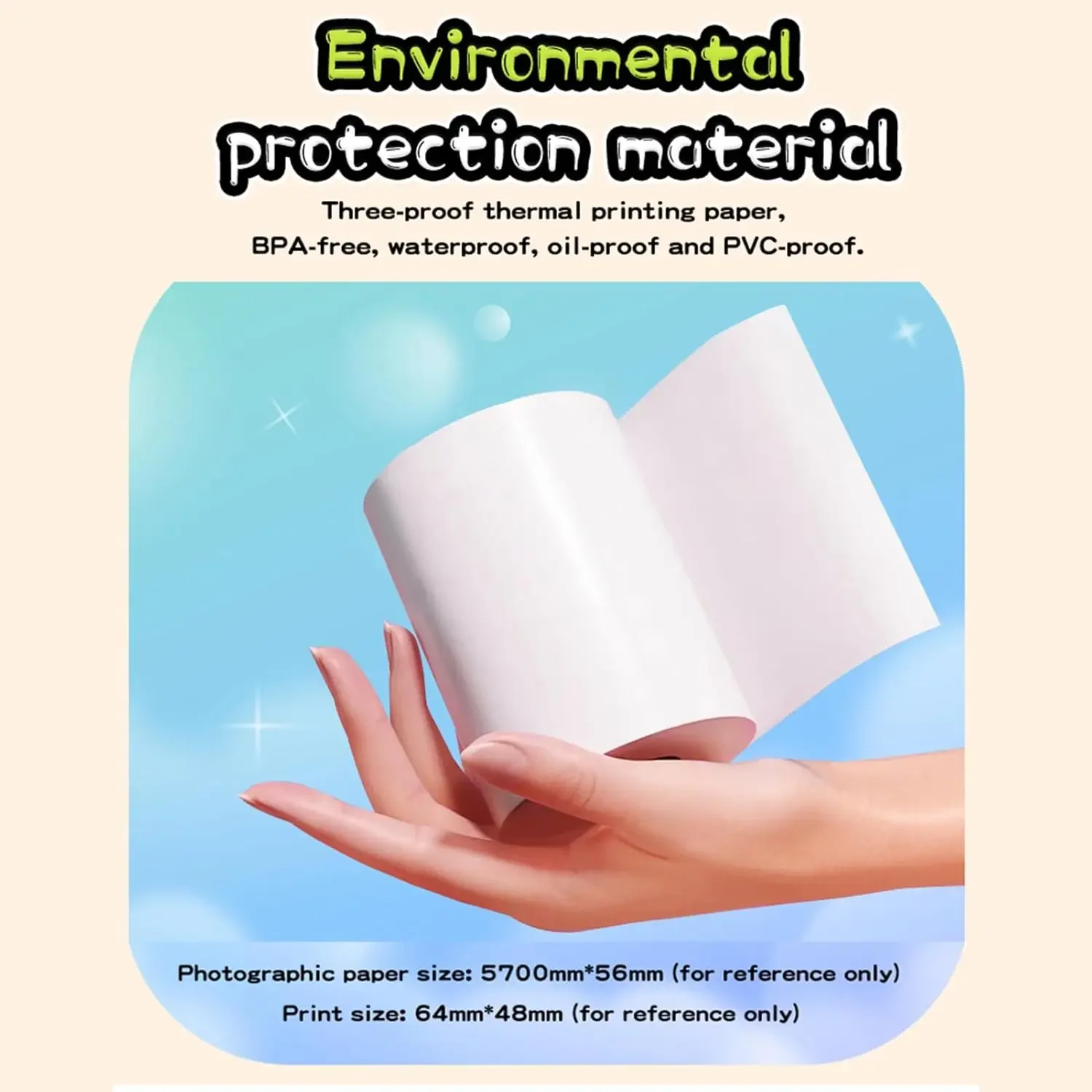 Print Camera 2 Inch Screen High Clear Digital Printer Inkless Thermal Printer with Paper, 32G Card Gifts for Girls and Boys