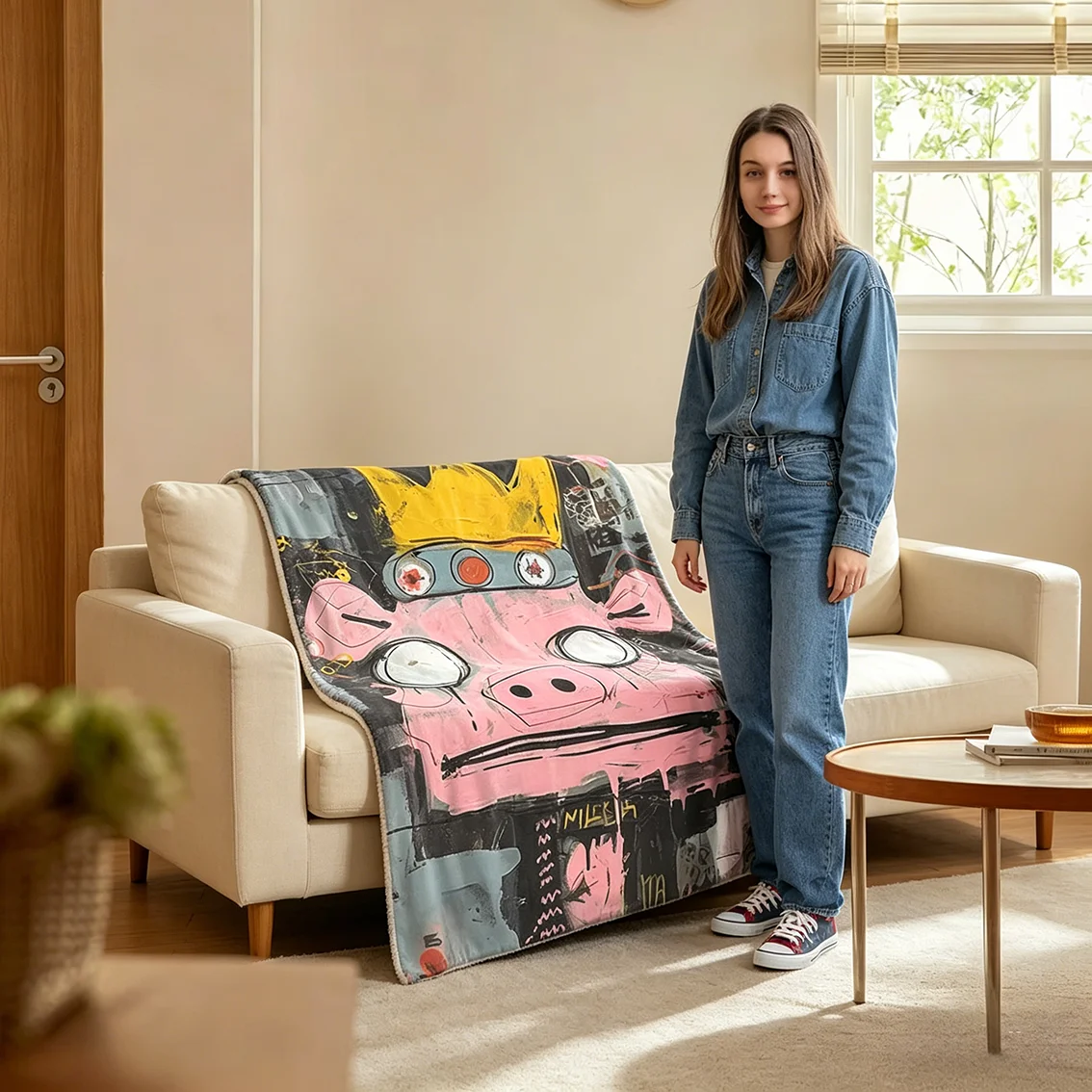 Flannel Boss Blitzo Adult Animation Plush Blanket Soft Throw for Living Room Bedroom Bed Sofa Picnic Kid - Helluva Cozy Blanket