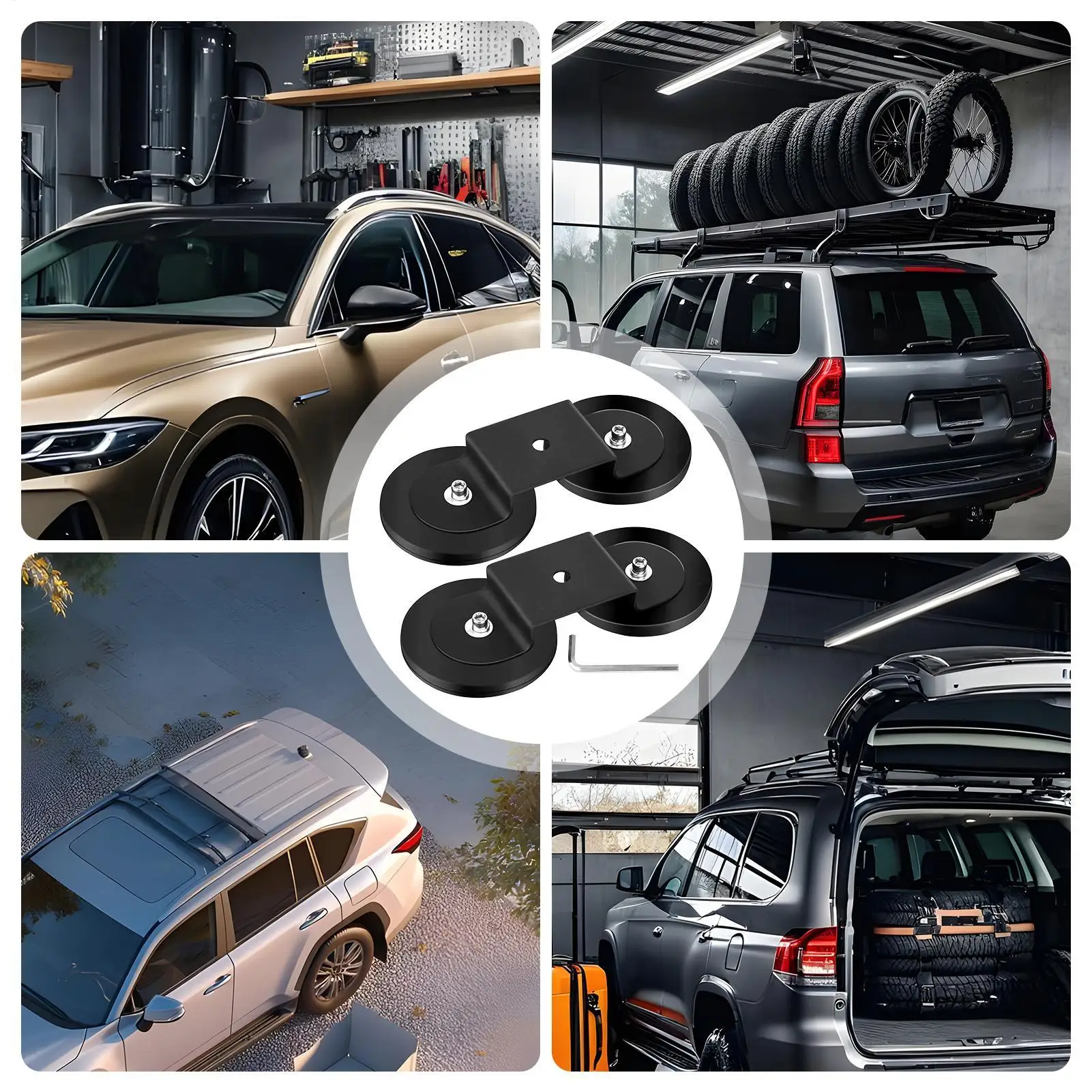 

2PCS Magnetic Base Led Light Mounting Aluminum Alloy Brackets Strong Sucker No Drilling for Outdoor Roof off Road Vehicle