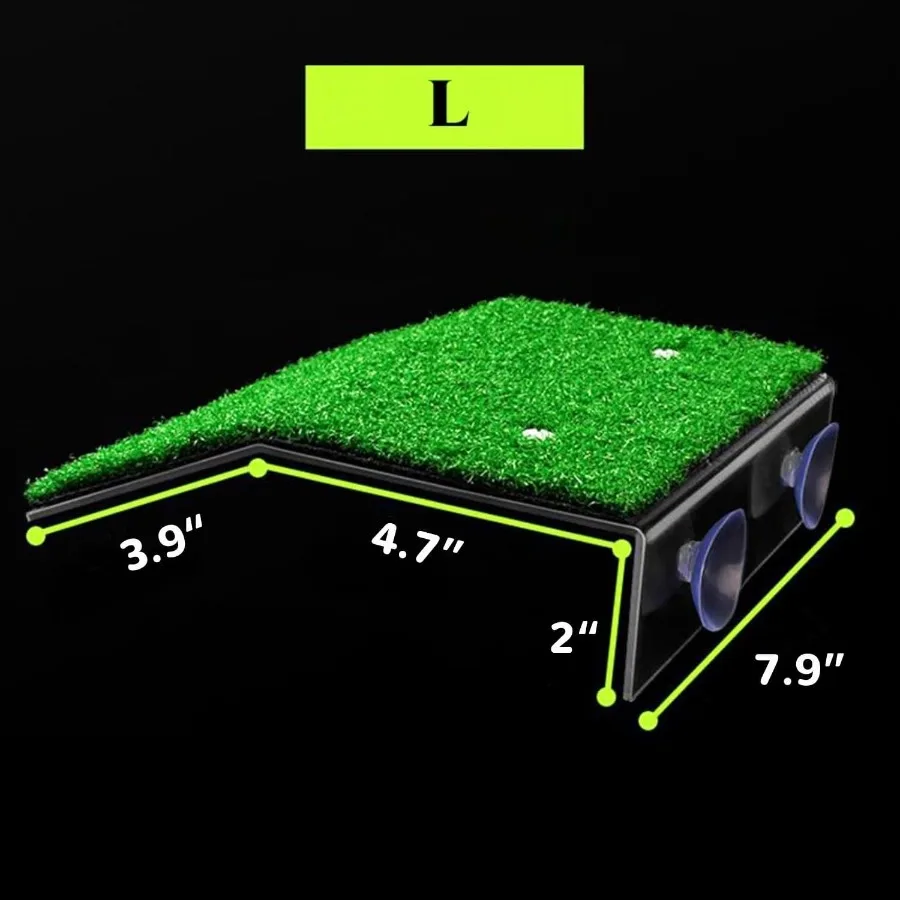 منصة تشمس السلحفاة الكبيرة مع محاكاة العشب ملحقات خزان السلحفاة المثالية حوض السلحفاة للسلحفاة الصغيرة الضفادع المياه Env