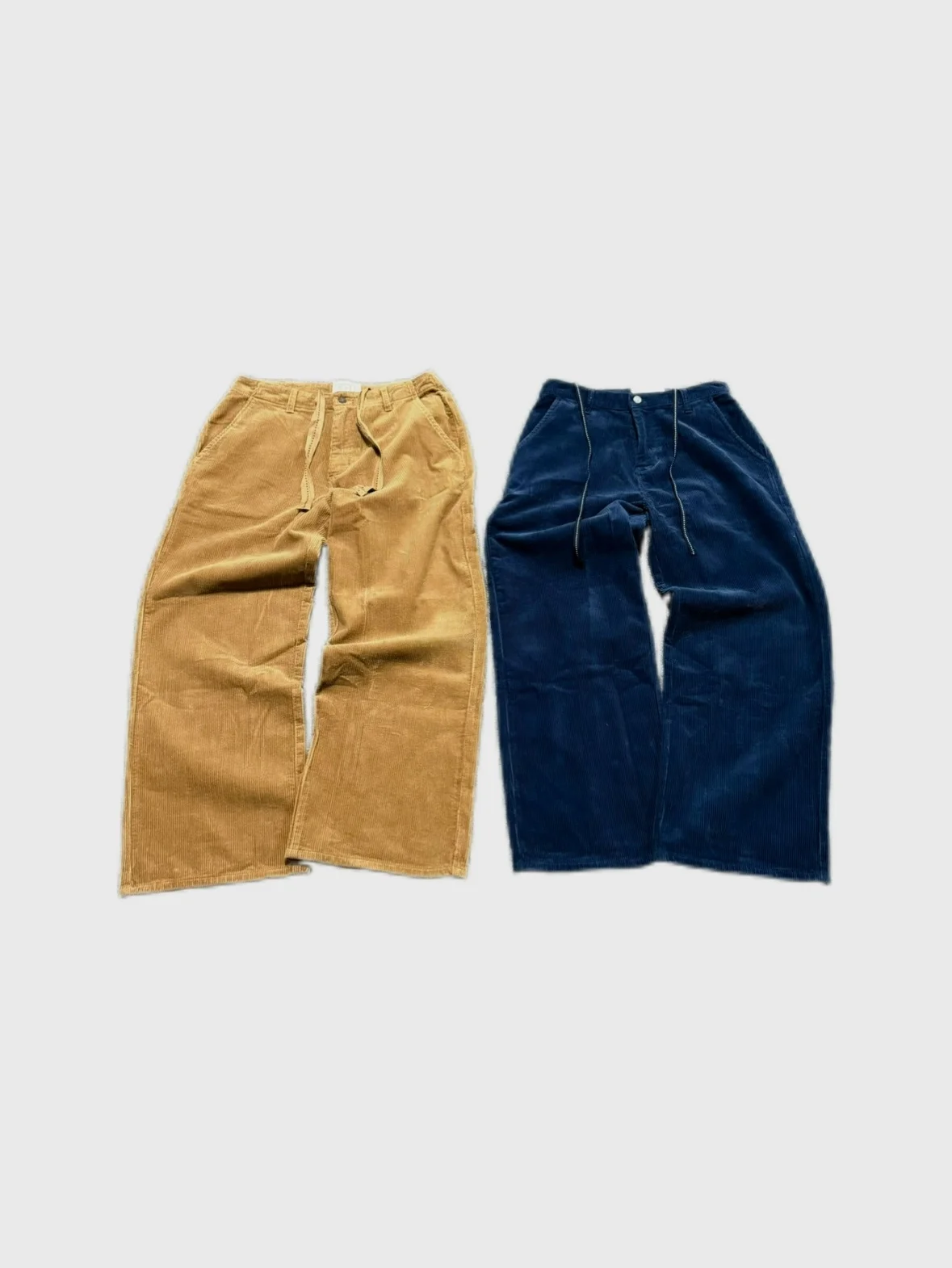 

Waed Denim Vintage Straight Leg Loose Commuter Long Pants ER Lou Brown And Blue Baggy Cotton Trousers for Men