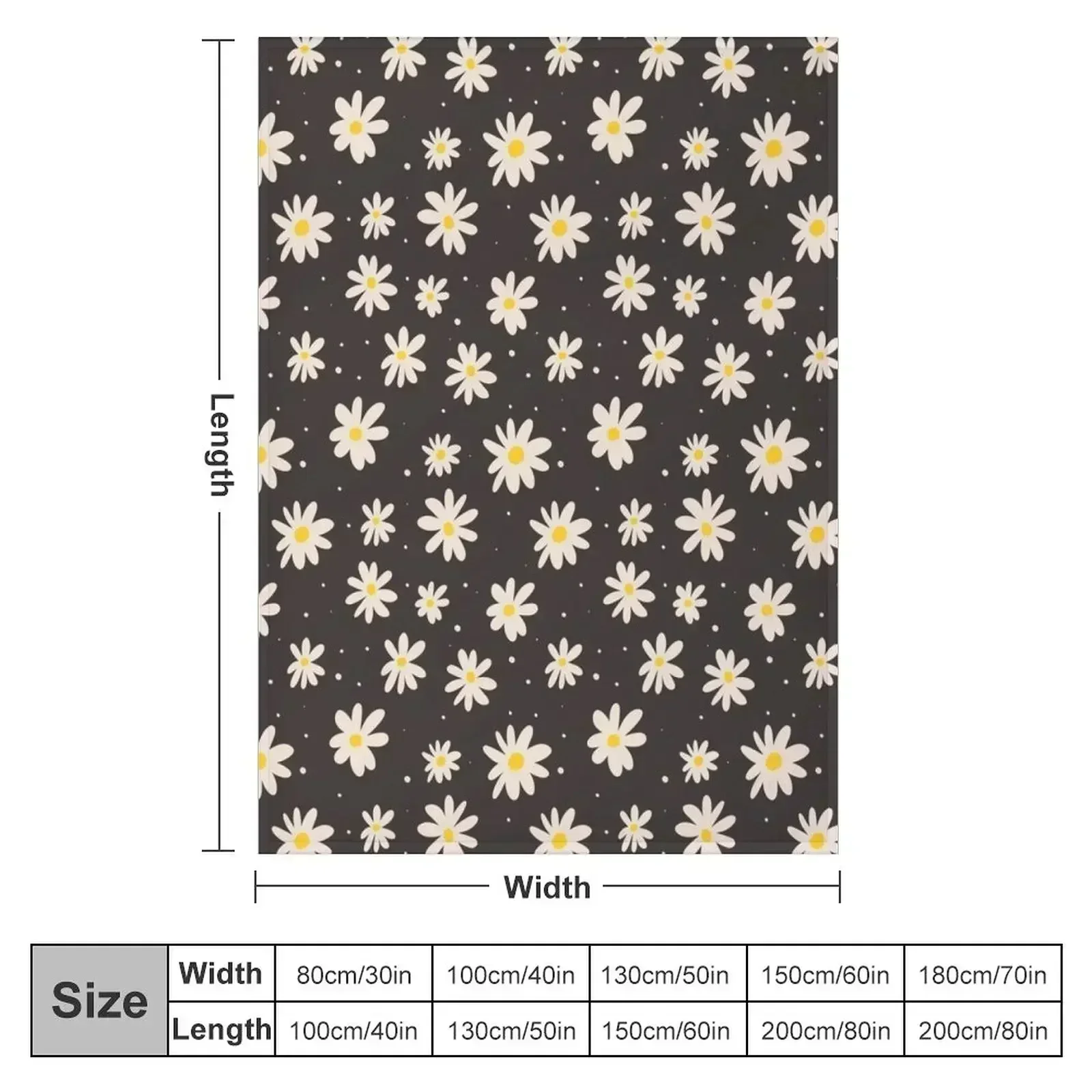 Daisy Grunge Throw Blanket couch cozy soft plush fuzzy picnic outdoor blanket