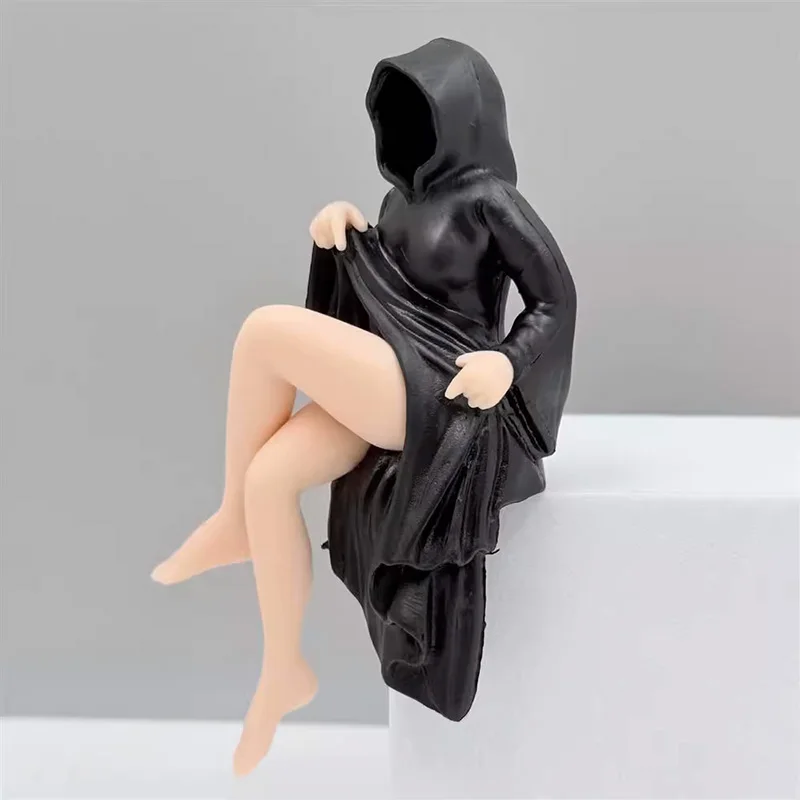 3 pçs/set anime figura gótico preto robusto menina figura misteriosa estátua rainha estatueta ornamento fantasma escultura menino presente