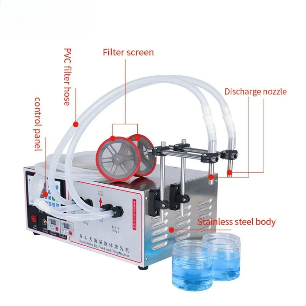 1000 Power Plant Industry Wholesale Water Filling Larger Double Head Large Flow High Speed Liquid Filling Machine