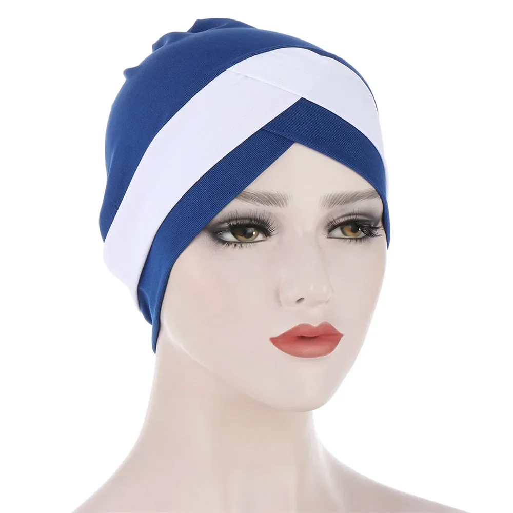 Testa cruz muçulmano feminino turbante estiramento hijabs internos para bonés de quimio pronto para usar lenço de cabeça sob gorro chapéu árabe