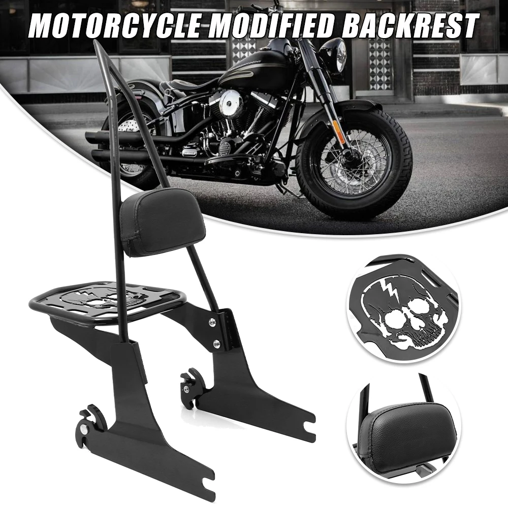 Backrest Sissy Bar Luggage Rack Passenger For Harley Heritage Softail 2000-2005