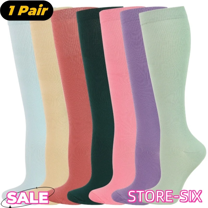 1Pair Compression Socks for Women Men Leggings Running Marathon Pressure Soccer Adult Socks Network Red Pressure Nurse Men Socks