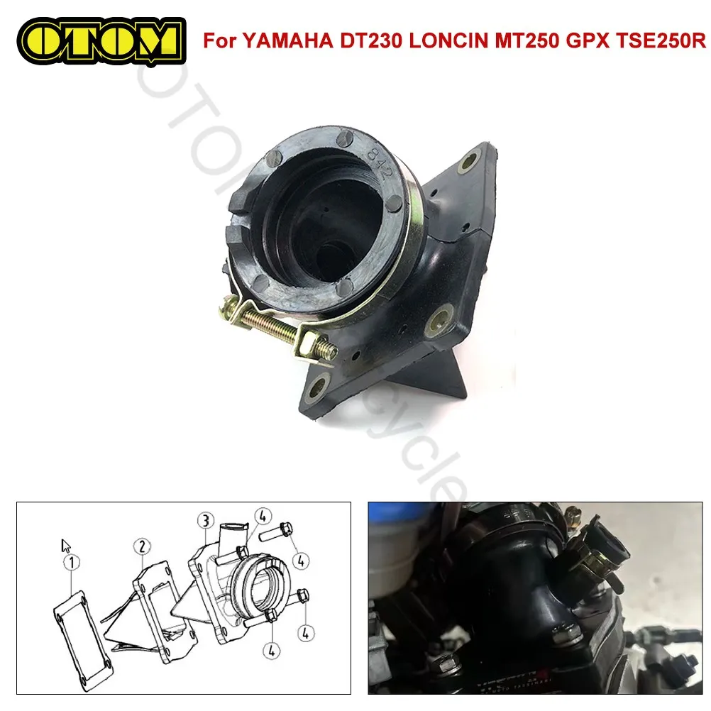 Für YAMAHA LONCIN GPX Motorrad Vergaser Ansaugstutzen Schnittstelle Schlauch DT230 MT250 TSE250 HENGJIAN HJ250H KEWS KAYO GR7 GR8