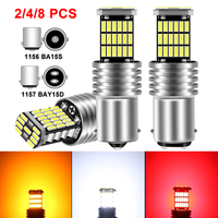 2/4/8 PCS Super Bright 1157 BAY15D 1156 BA15S LED Bulbs Canbus 12V 24V  4014-45SMD 1000LM Car Parking Brake Turn Signal Lights