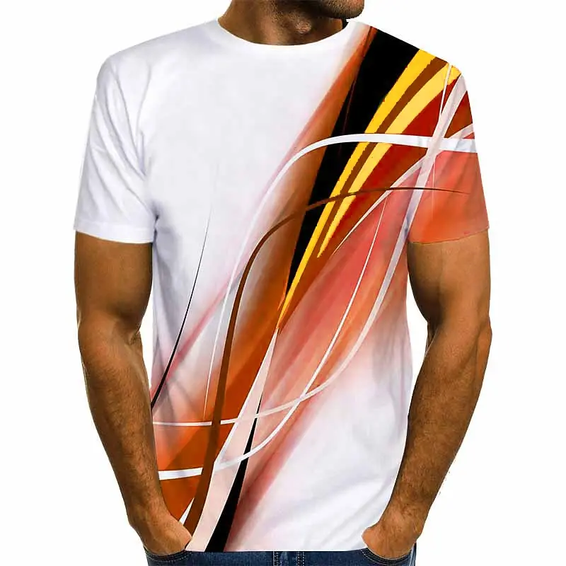 

Men's Simple Stripe Gradient T-Shirt Summer Outdoor Daily Social Business Casual Short Sleeve Top Oversize Breathable Trend Tees