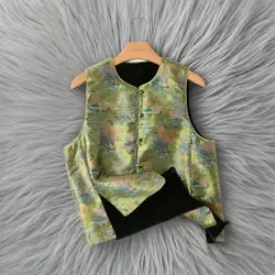 New Chinese Style Vest Retro Ethnic Style 2025 Spring Jacket Sleeveless New Vest Vest Top