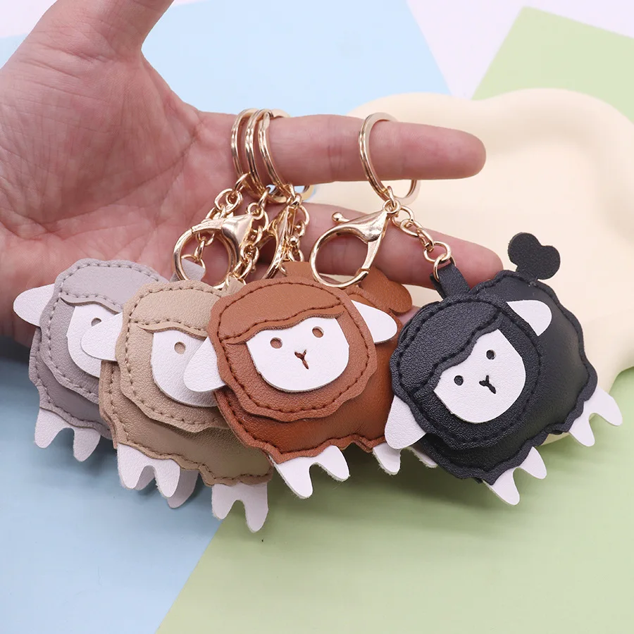 

Unisex Bag Pendant Cute Sheep Handmade Leather Fashion Personalized Versatile Bag Accessories Multifunctional Keychains Couple