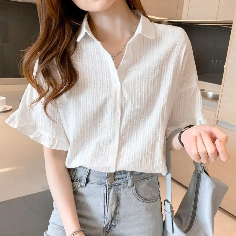 Thin Roving Top 2025 Summer New Design Niche Temperament Short-sleeved Shirt