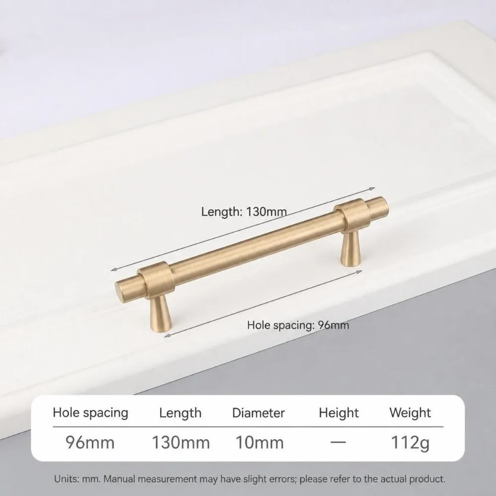 Modern Satin Brass Cabinet Handles Golden T Shape Furniture Handles Solid Brushed Cabinet Knobs Kitchen Cabinet Wardrobe