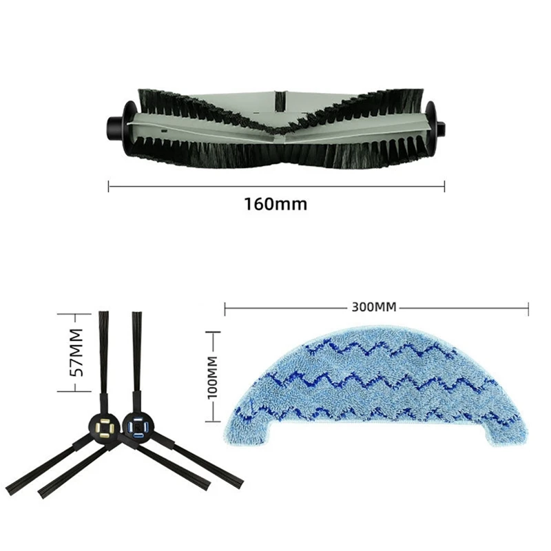 Robô Aspirador Kit de Peças De Reposição, Escova Lateral, Mop Panos, Substituição De Pano Para Ilife A7, A9S, X785, X750, X800