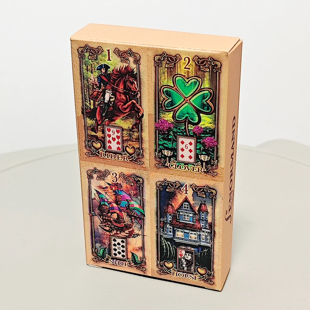 Glänzendes Lenormand-Deck, platziert mit exquisiter Farbe und Details, 10,3 x 6 cm, 47 Stück Lenormand-Karten