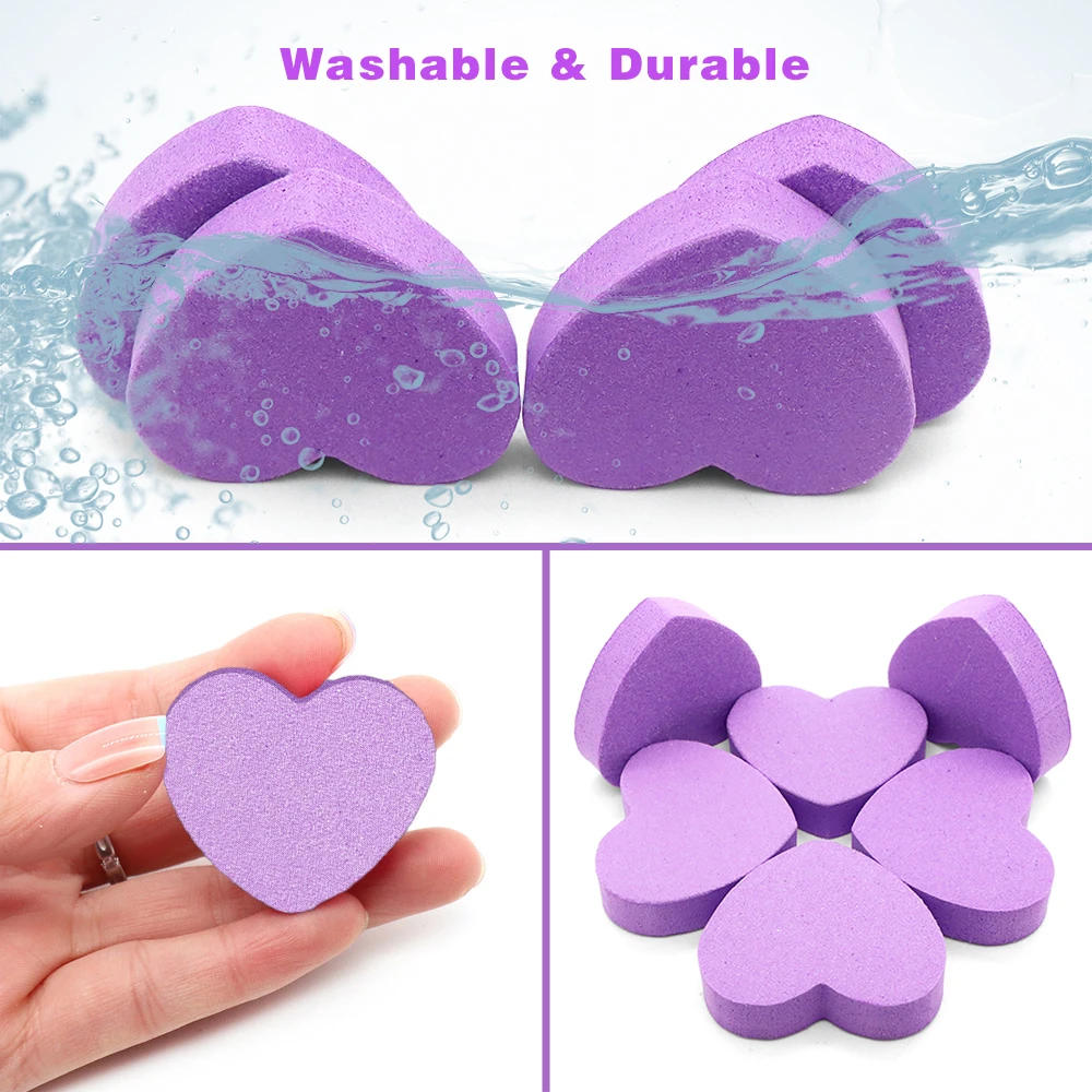 

10Pcs Purple Mini Nail Art File Buffer Block Sponge Heart Sanding Nail File For Acrylic/Natural Nails Pedicure Manicure Products