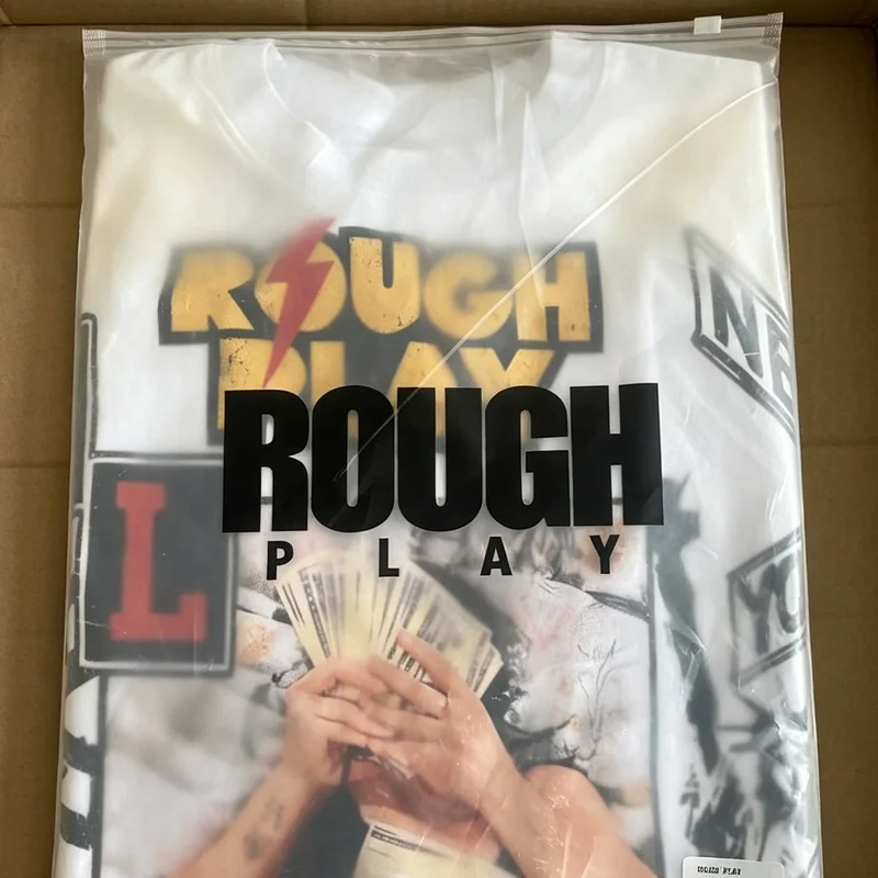 New Roughplay Quality Street Fashion Brand Washing Water Do Old Worn-out T-shirts Short Sleeved Tops