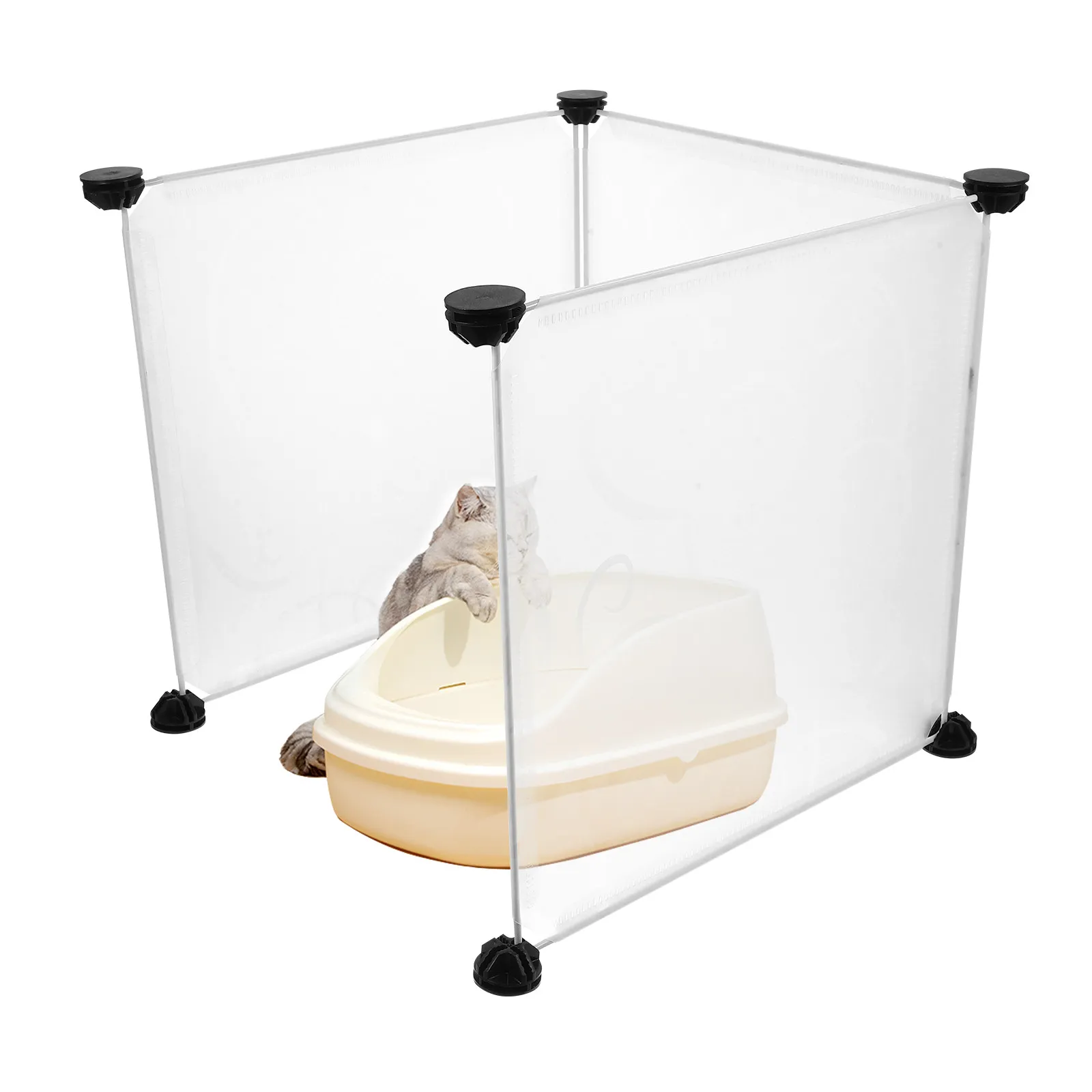 

Комплект из 3 прозрачных боковых защитных экранов для кошачьего лотка, большие барьеры от разбрызгивания, защита от разбрызгивания, контроль за наполнением, экран для обеспечения приватности